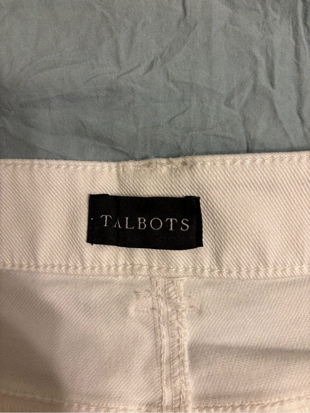 Talbots Classic Jean Trouser White Crop Pants Womens 14 Stretch Coastal Grandma - Picture 2 of 10